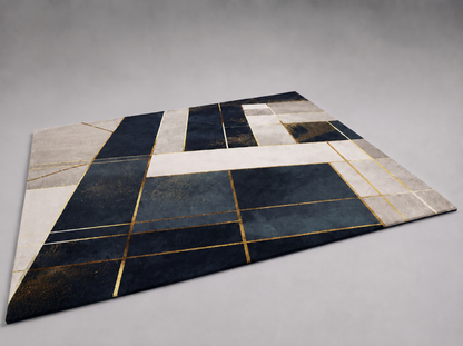 Abstract Mosaic Area Rug in room