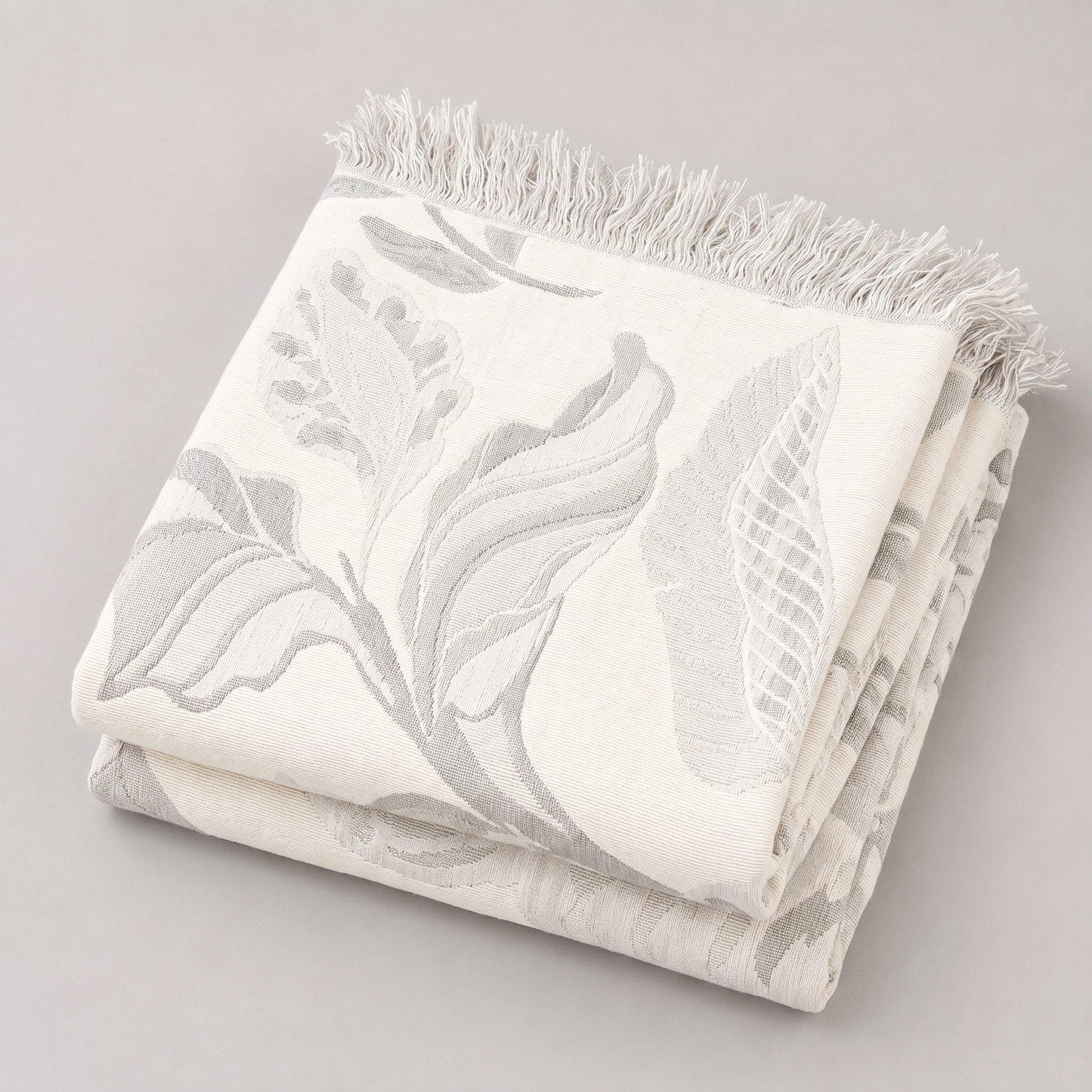 Floral Jacquard Throw Blanket on bed