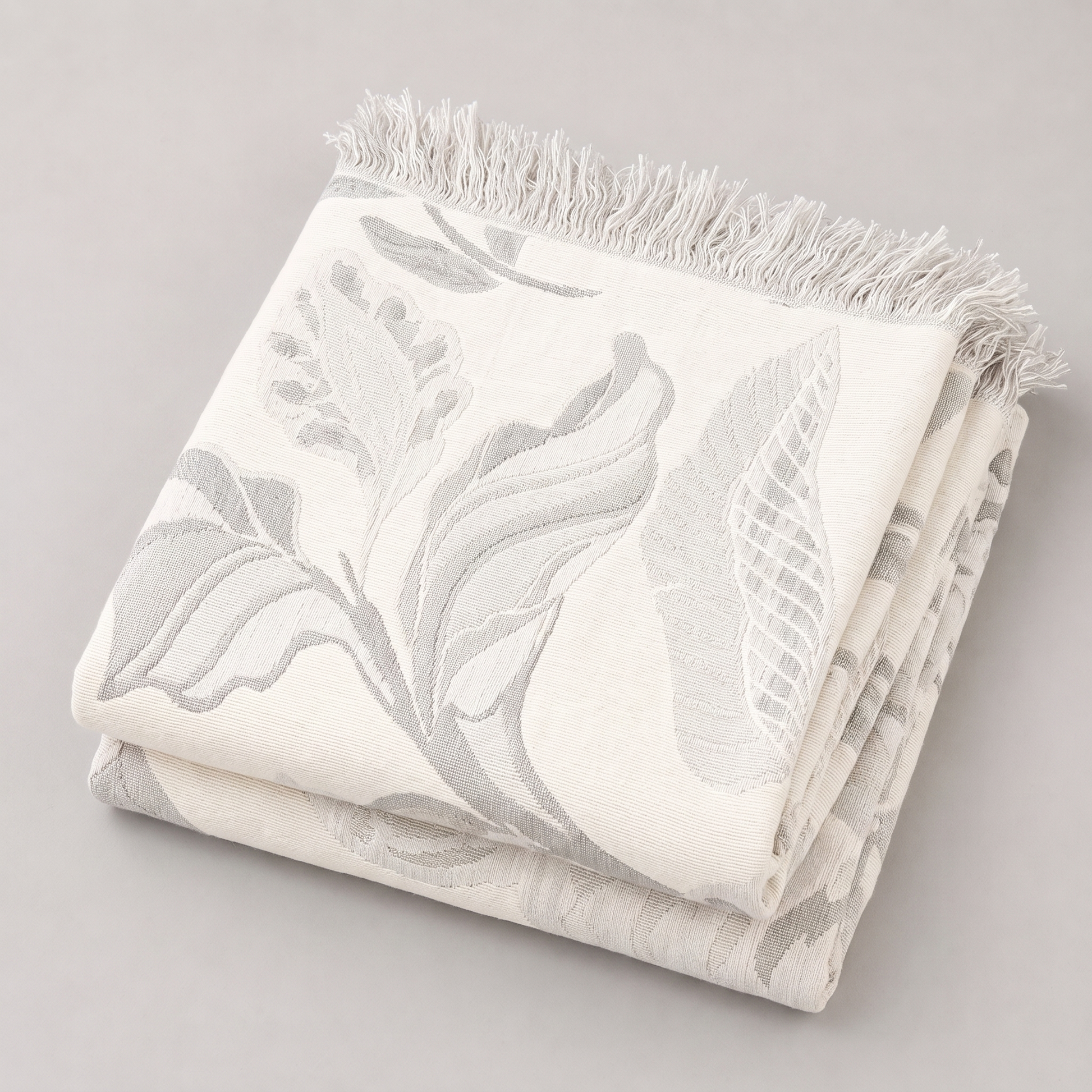 Floral Jacquard Throw Blanket on bed