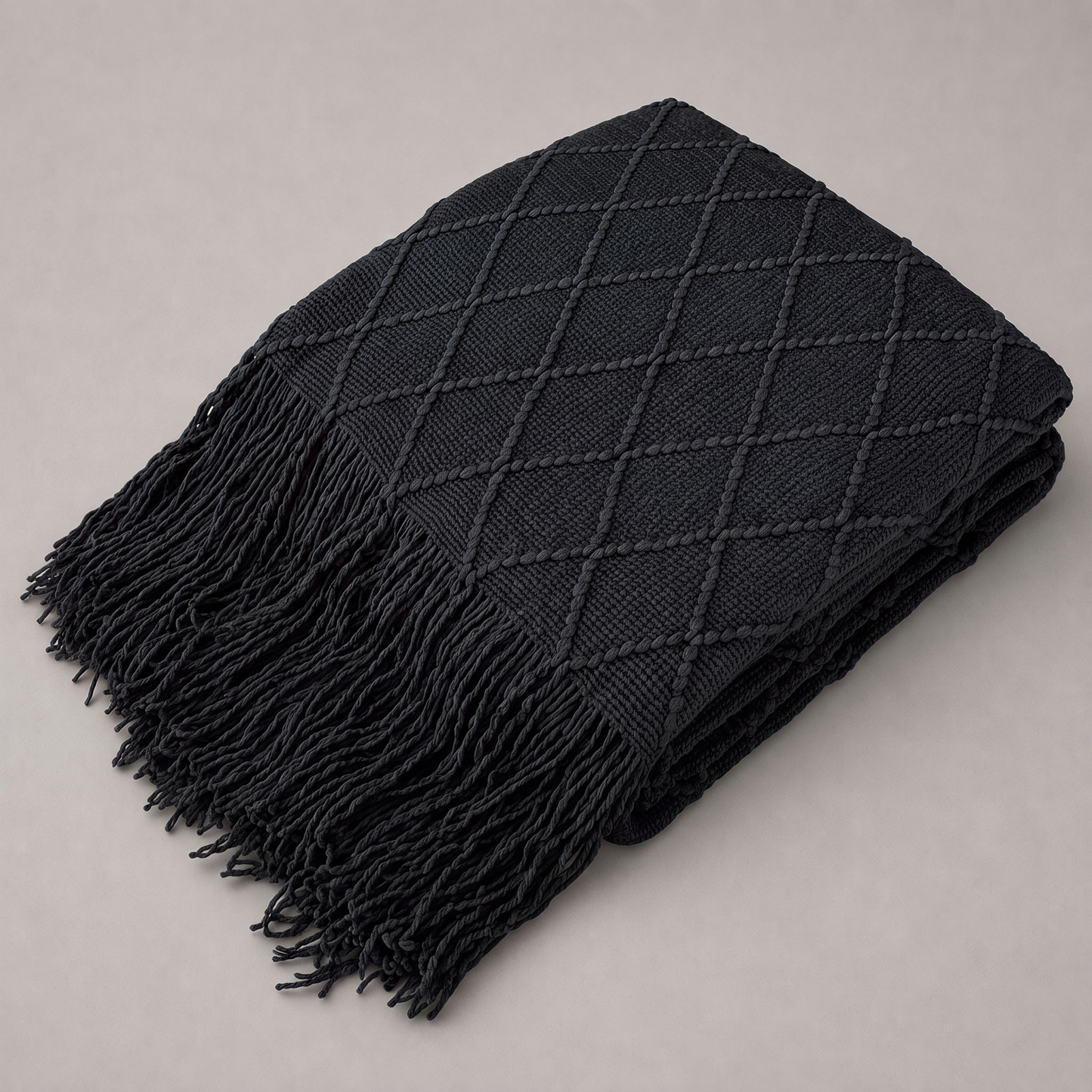 Diamond Knit Throw Blanket detail