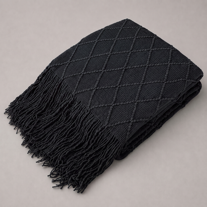 Diamond Knit Throw Blanket detail